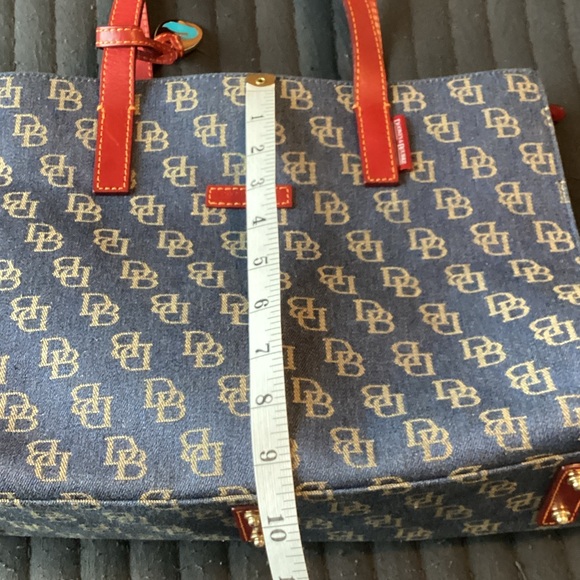 Dooney & Bourke Denim Blue Tote with Red Trim - Picture 5 of 10